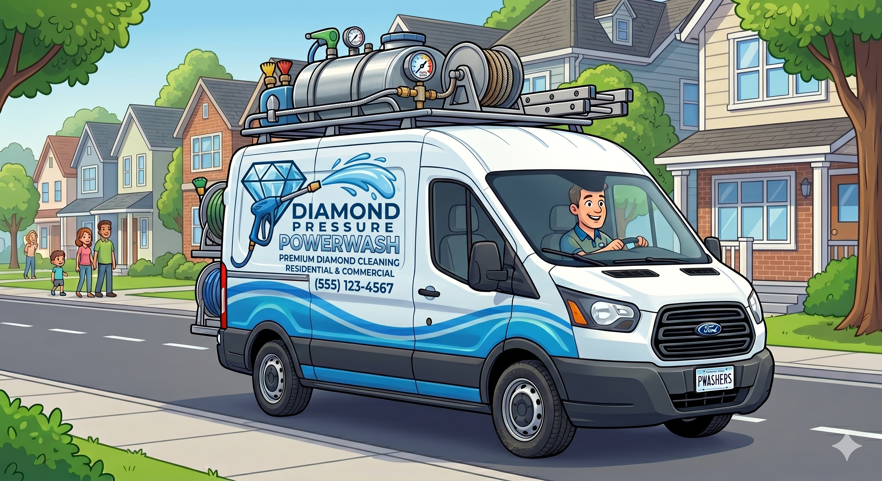 Professional pressure washing result